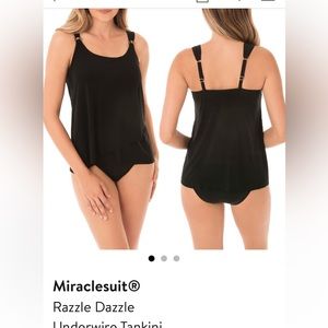 Miracle Suit Razzle Dazzle swimsuit top. Black w/ gold balls on front of straps.